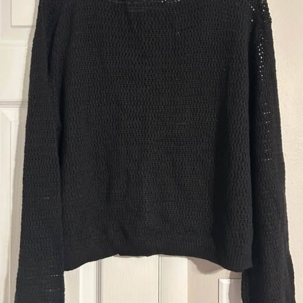 New RDI Style Black Crochet Sweater Size Medium - Picture 2 of 5